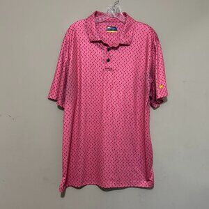 Jack Nicklaus Pink Toucan Parrot Bird Mens Golf Polo Lightweight Shirt XL